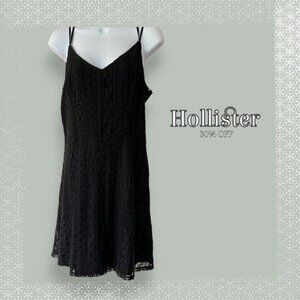 Hollister Black Spaghetti Strap Lace Mini Dress Sz. M